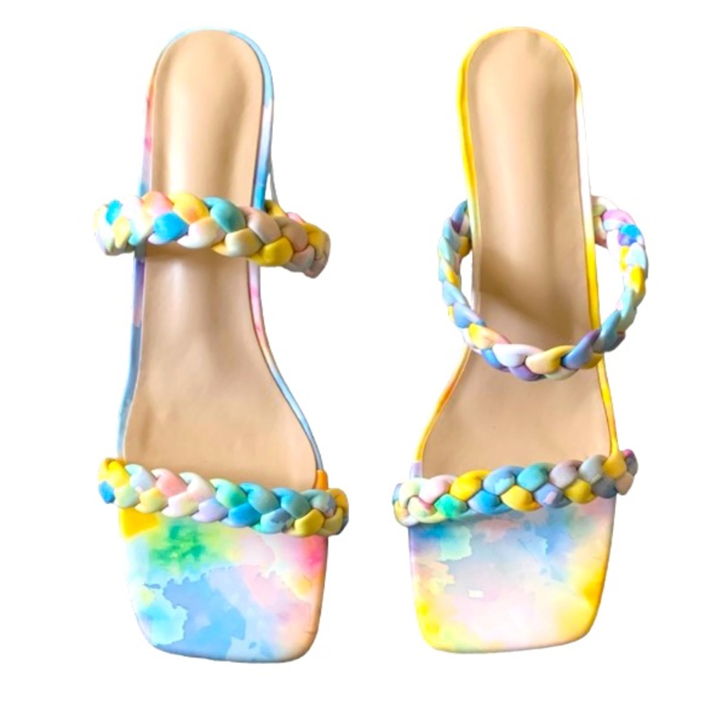 SHEIN Braided Detail Chunky Mule Sandal